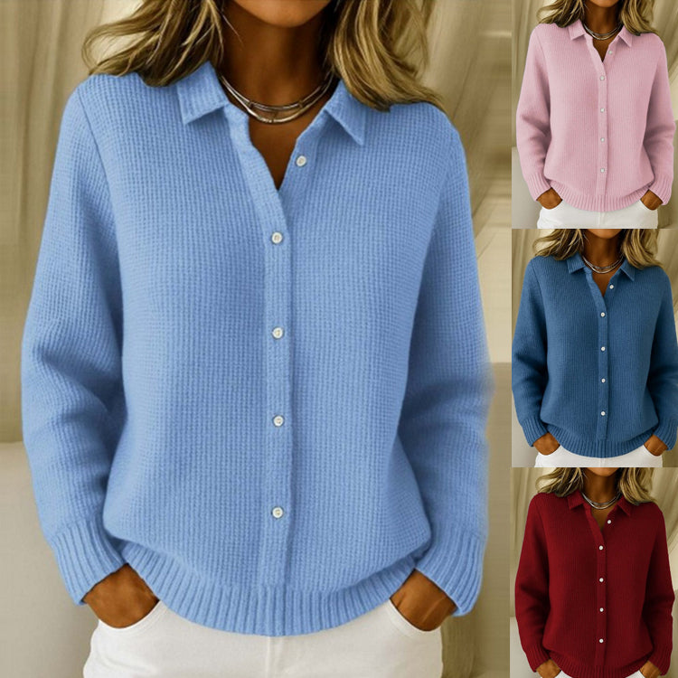 Women’s Button Knit Lapel Sweater