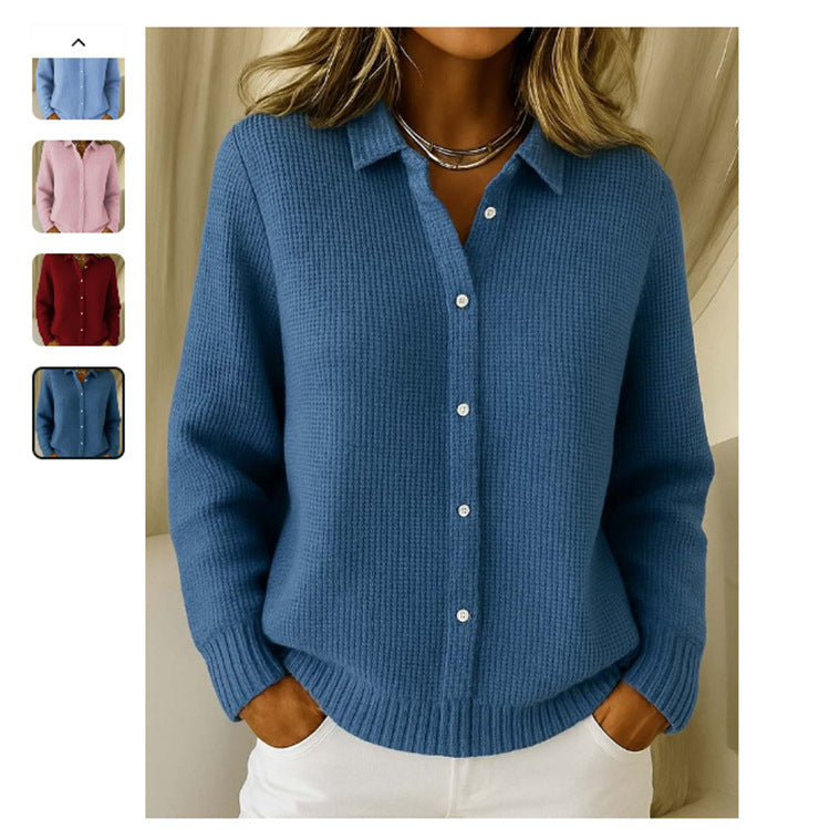 Women’s Button Knit Lapel Sweater