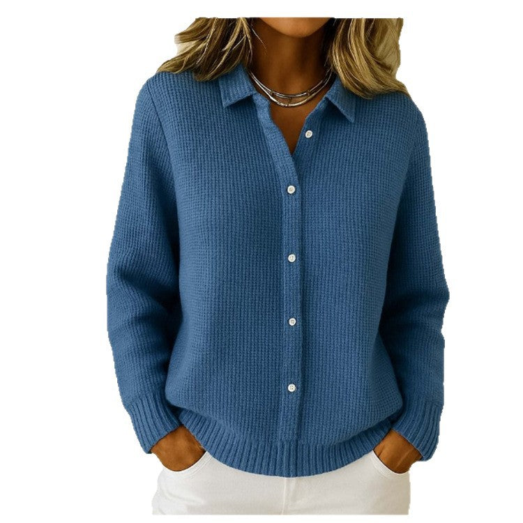 Women’s Button Knit Lapel Sweater