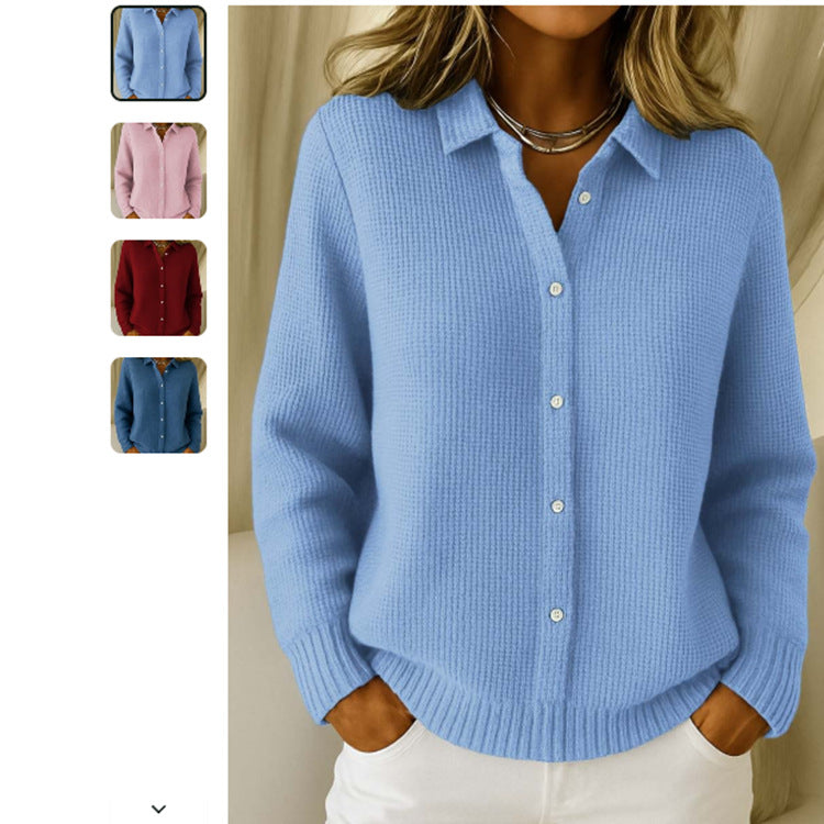 Women’s Button Knit Lapel Sweater
